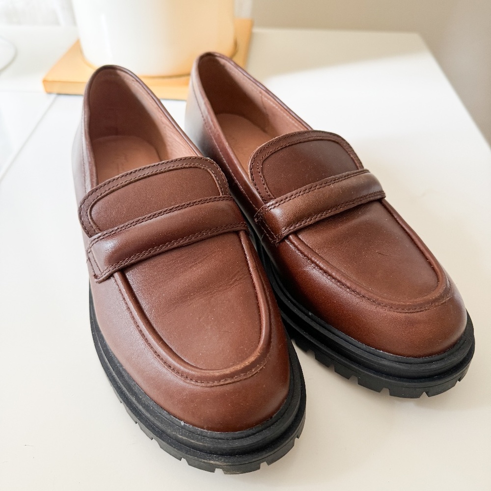Madewell The Bradley Lugsole Loafer in Leather in Stable Brown size 8.5